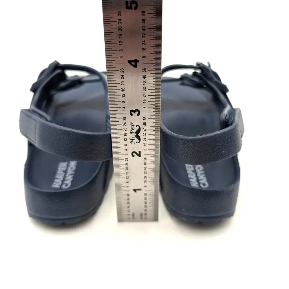 Harper Canyon Sage Open Toe Sandals Hook & Loop Kids' Navy Size US10 EU27
